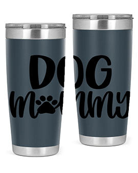 Dog Mommy Style 24# Tumbler in stainless steel with a stylish design, perfect for dog lovers.