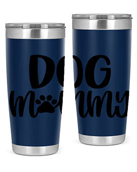 Dog Mommy Style 24# Tumbler in stainless steel with a stylish design, perfect for dog lovers.