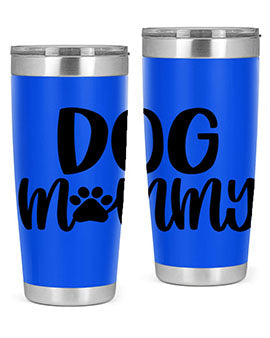 Dog Mommy Style 24# Tumbler in stainless steel with a stylish design, perfect for dog lovers.
