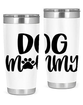Dog Mommy Style 24# Tumbler in stainless steel with a stylish design, perfect for dog lovers.