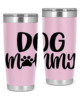 Dog Mommy Style 24# Tumbler in stainless steel with a stylish design, perfect for dog lovers.