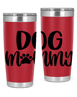 Dog Mommy Style 24# Tumbler in stainless steel with a stylish design, perfect for dog lovers.