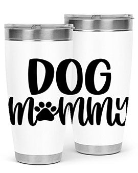 Dog Mommy Style 24# Tumbler in stainless steel with a stylish design, perfect for dog lovers.