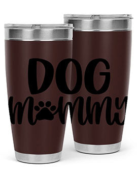 Dog Mommy Style 24# Tumbler in stainless steel with a stylish design, perfect for dog lovers.