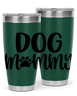 Dog Mommy Style 24# Tumbler in stainless steel with a stylish design, perfect for dog lovers.