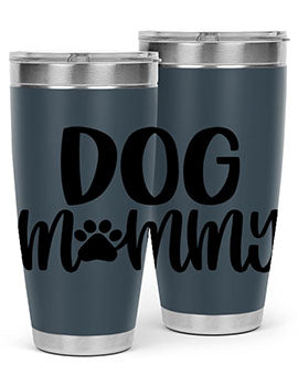 Dog Mommy Style 24# Tumbler in stainless steel with a stylish design, perfect for dog lovers.