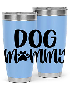 Dog Mommy Style 24# Tumbler in stainless steel with a stylish design, perfect for dog lovers.