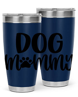 Dog Mommy Style 24# Tumbler in stainless steel with a stylish design, perfect for dog lovers.