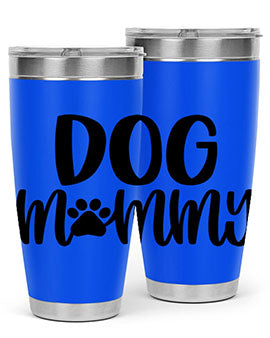 Dog Mommy Style 24# Tumbler in stainless steel with a stylish design, perfect for dog lovers.
