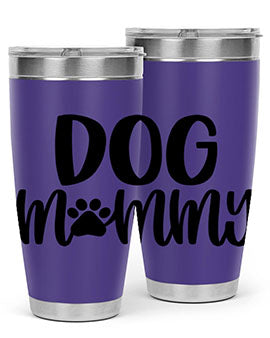 Dog Mommy Style 24# Tumbler in stainless steel with a stylish design, perfect for dog lovers.