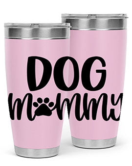 Dog Mommy Style 24# Tumbler in stainless steel with a stylish design, perfect for dog lovers.