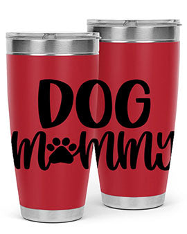 Dog Mommy Style 24# Tumbler in stainless steel with a stylish design, perfect for dog lovers.