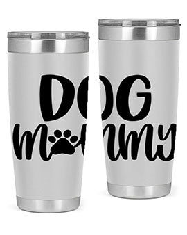 Dog Mommy Style 24# Tumbler in stainless steel with a stylish design, perfect for dog lovers.