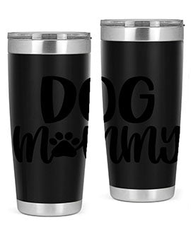 Dog Mommy Style 24# Tumbler in stainless steel with a stylish design, perfect for dog lovers.