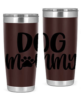 Dog Mommy Style 24# Tumbler in stainless steel with a stylish design, perfect for dog lovers.