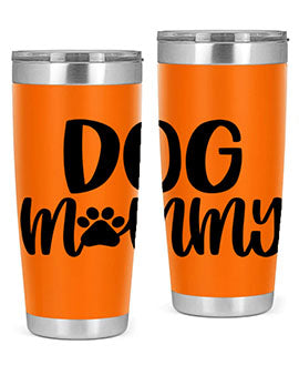Dog Mommy Style 24# Tumbler in stainless steel with a stylish design, perfect for dog lovers.