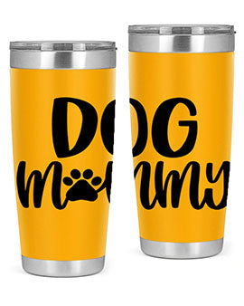 Dog Mommy Style 24# Tumbler in stainless steel with a stylish design, perfect for dog lovers.