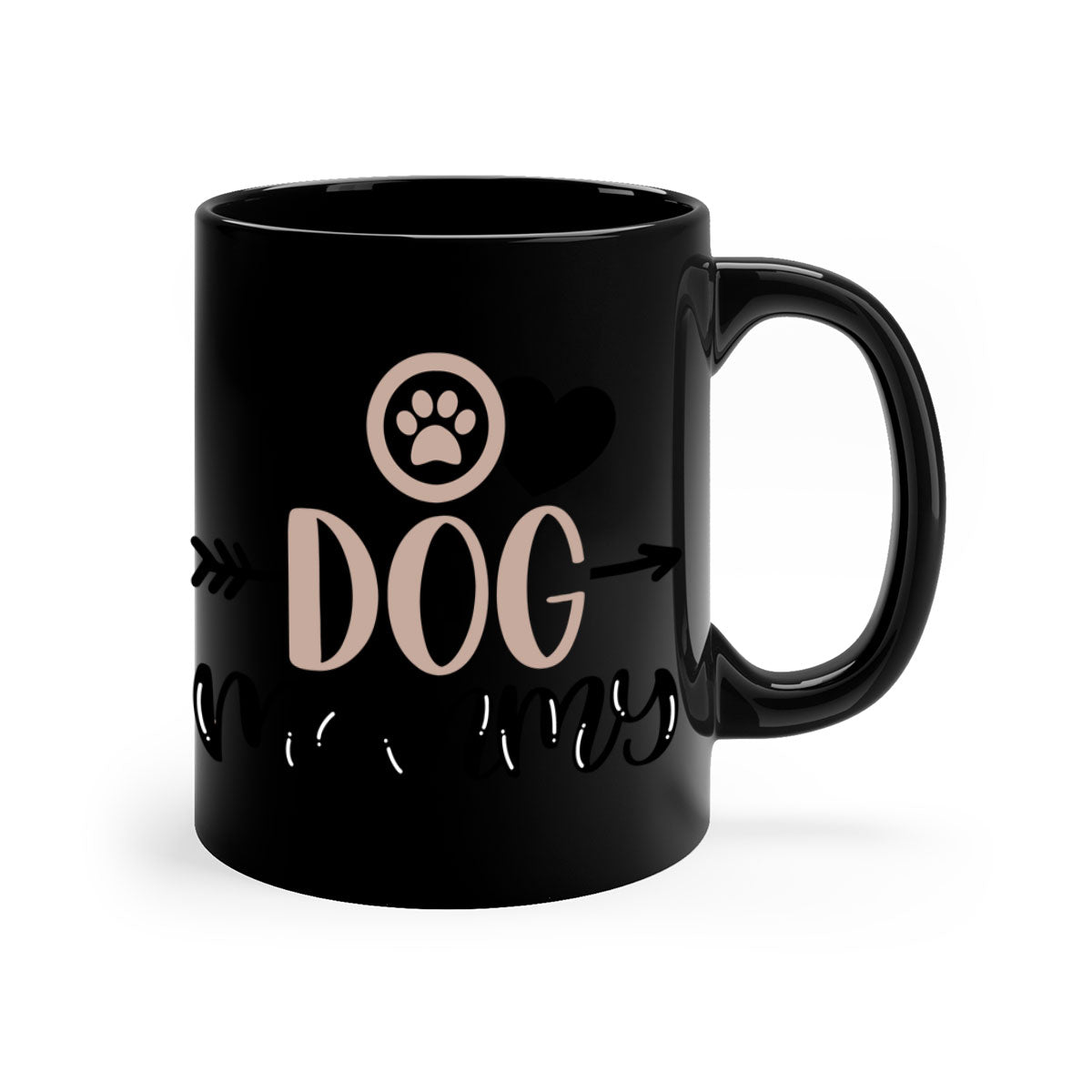 Dog Mommy Style 25# Mug featuring a two-tone design with a colored handle and glossy finish, available in multiple colors.