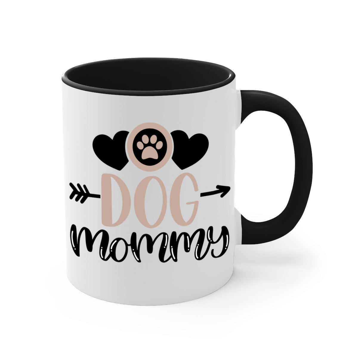Dog Mommy Style 25# Mug featuring a two-tone design with a colored handle and glossy finish, available in multiple colors.