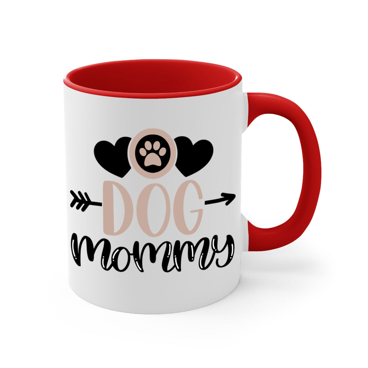 Dog Mommy Style 25# Mug featuring a two-tone design with a colored handle and glossy finish, available in multiple colors.