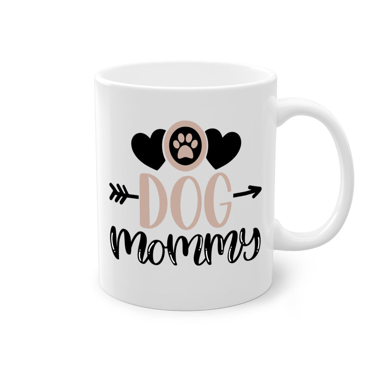 Dog Mommy Style 25# Mug featuring a two-tone design with a colored handle and glossy finish, available in multiple colors.