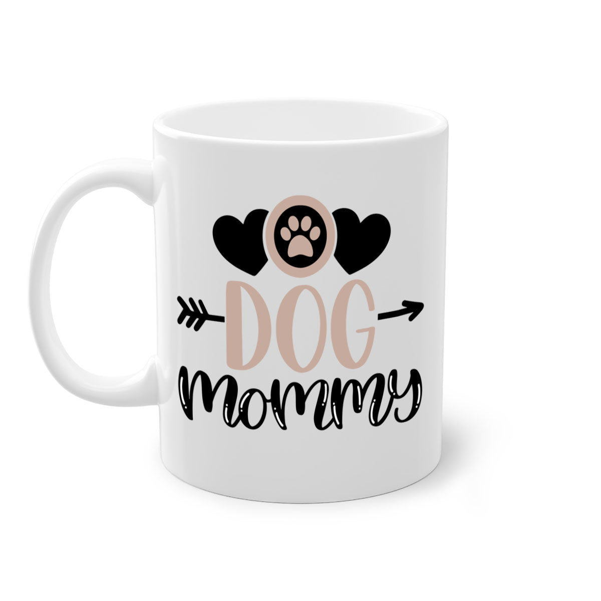 Dog Mommy Style 25# Mug featuring a two-tone design with a colored handle and glossy finish, available in multiple colors.