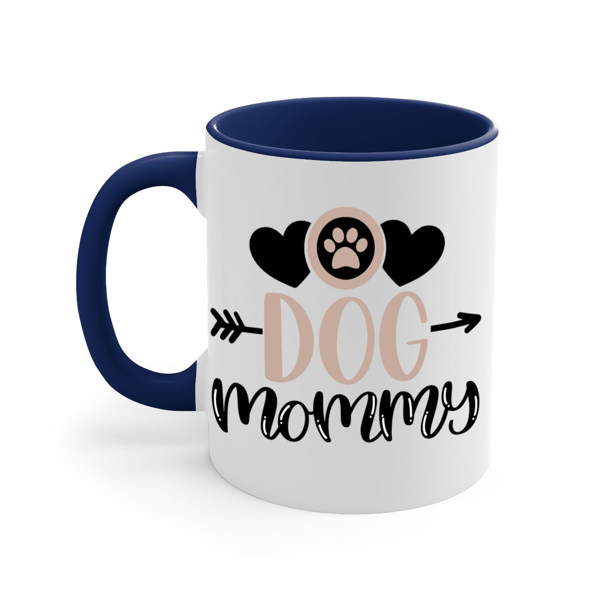 Dog Mommy Style 25# Mug featuring a two-tone design with a colored handle and glossy finish, available in multiple colors.