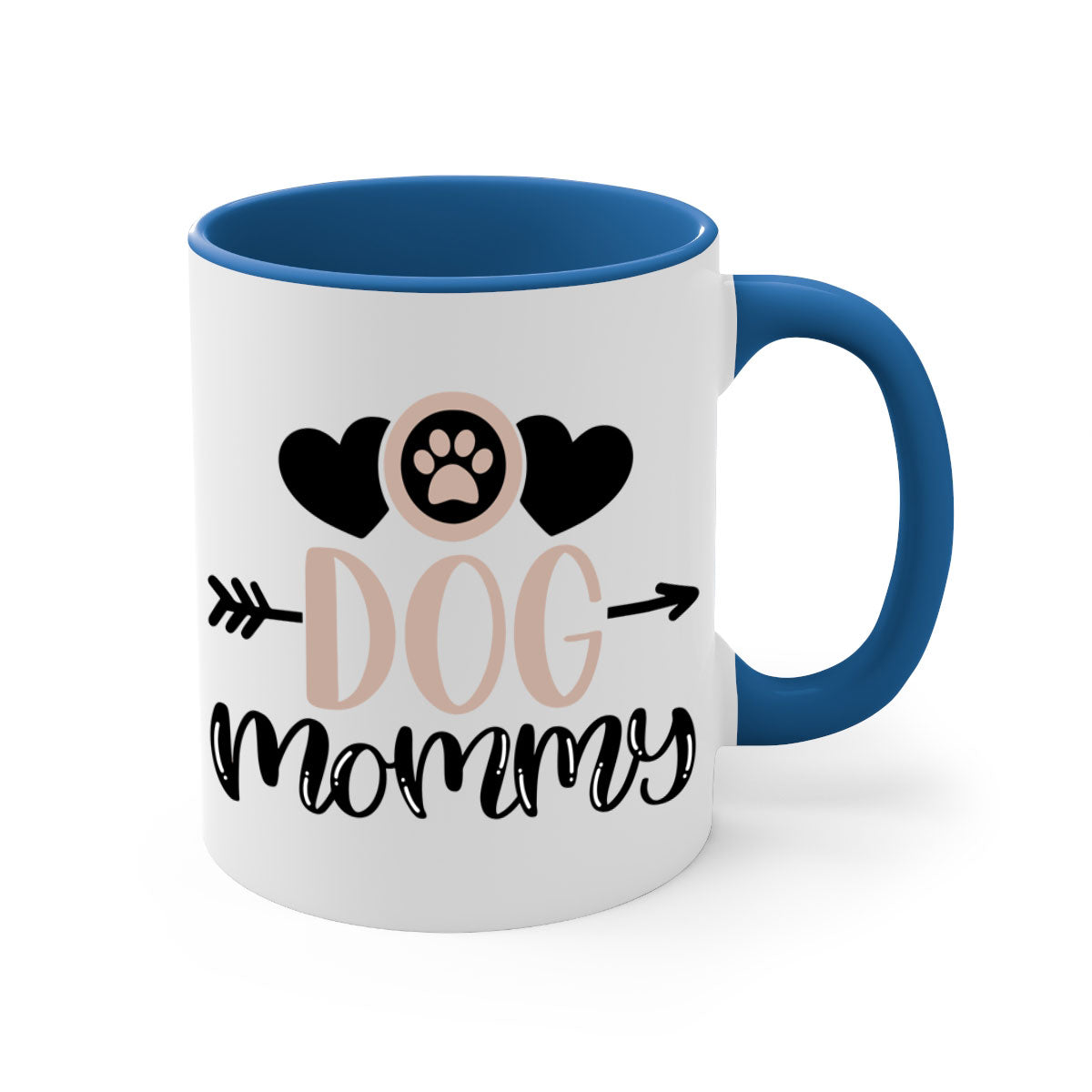 Dog Mommy Style 25# Mug featuring a two-tone design with a colored handle and glossy finish, available in multiple colors.