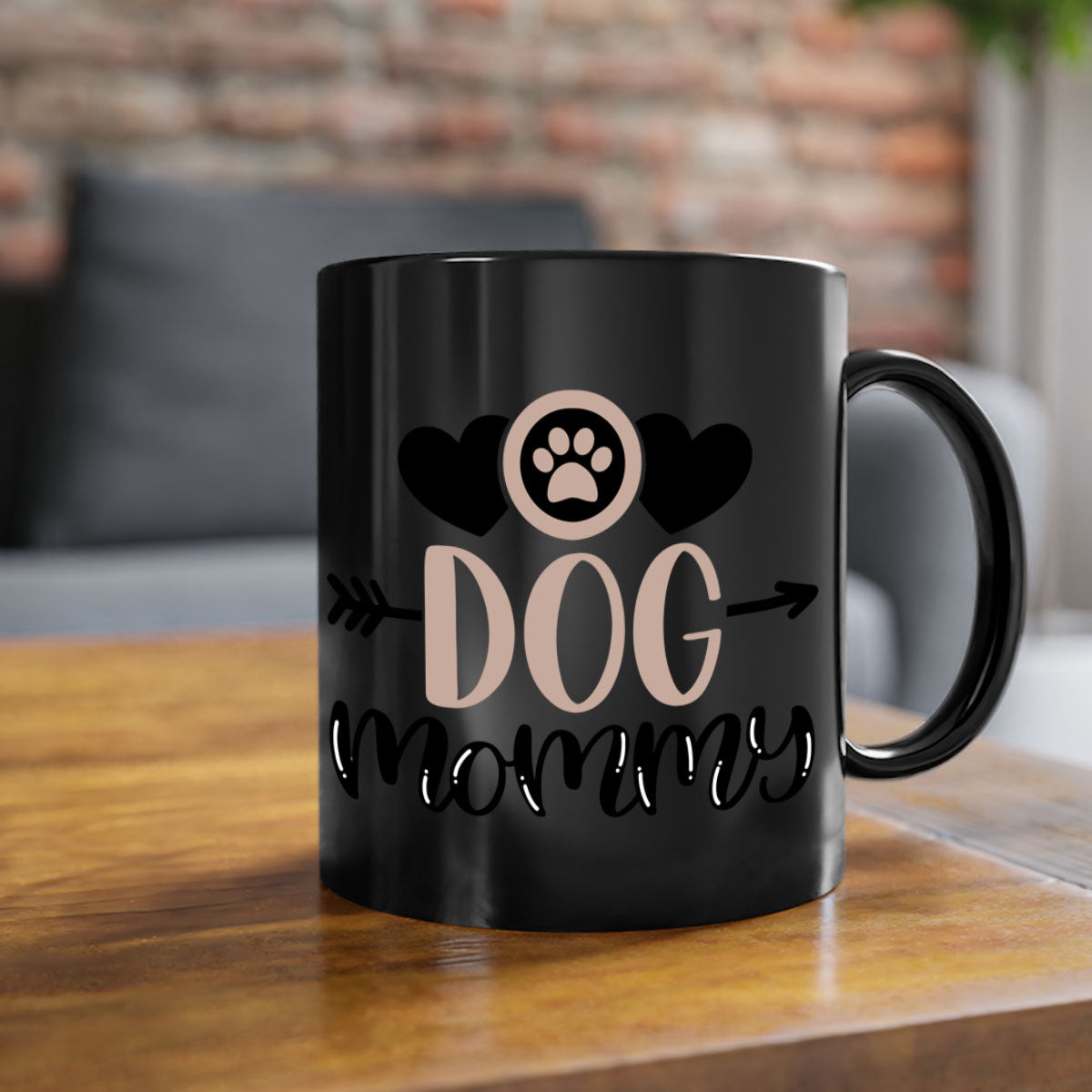 Dog Mommy Style 25# Mug featuring a two-tone design with a colored handle and glossy finish, available in multiple colors.