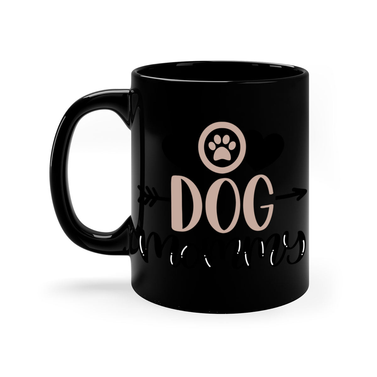 Dog Mommy Style 25# Mug featuring a two-tone design with a colored handle and glossy finish, available in multiple colors.