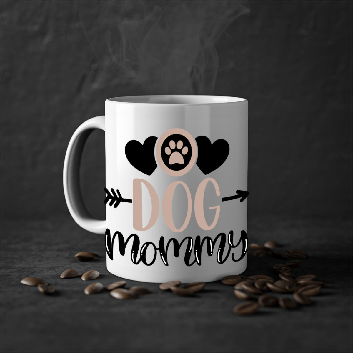 Dog Mommy Style 25# Mug featuring a two-tone design with a colored handle and glossy finish, available in multiple colors.
