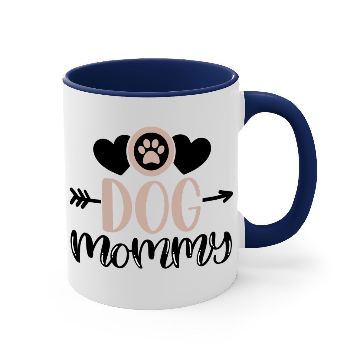 Dog Mommy Style 25# Mug featuring a two-tone design with a colored handle and glossy finish, available in multiple colors.