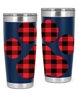 Dog Paw Style 94# Tumbler featuring a unique dog paw design, made from double wall vacuum stainless steel with a drink-thru lid.