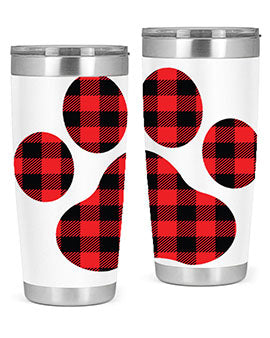 Dog Paw Style 94# Tumbler featuring a unique dog paw design, made from double wall vacuum stainless steel with a drink-thru lid.