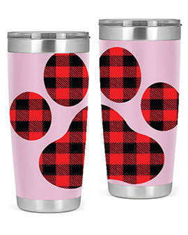 Dog Paw Style 94# Tumbler featuring a unique dog paw design, made from double wall vacuum stainless steel with a drink-thru lid.