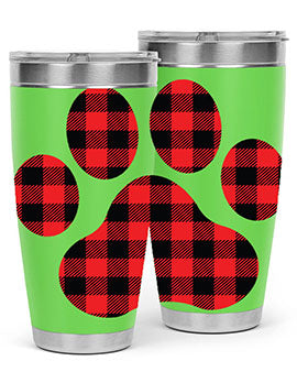 Dog Paw Style 94# Tumbler featuring a unique dog paw design, made from double wall vacuum stainless steel with a drink-thru lid.
