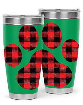 Dog Paw Style 94# Tumbler featuring a unique dog paw design, made from double wall vacuum stainless steel with a drink-thru lid.
