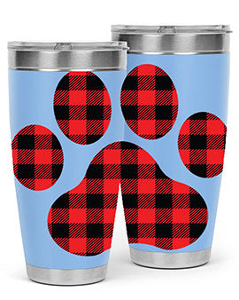 Dog Paw Style 94# Tumbler featuring a unique dog paw design, made from double wall vacuum stainless steel with a drink-thru lid.