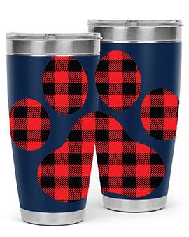 Dog Paw Style 94# Tumbler featuring a unique dog paw design, made from double wall vacuum stainless steel with a drink-thru lid.