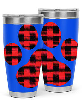 Dog Paw Style 94# Tumbler featuring a unique dog paw design, made from double wall vacuum stainless steel with a drink-thru lid.