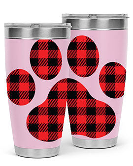 Dog Paw Style 94# Tumbler featuring a unique dog paw design, made from double wall vacuum stainless steel with a drink-thru lid.