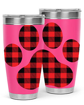 Dog Paw Style 94# Tumbler featuring a unique dog paw design, made from double wall vacuum stainless steel with a drink-thru lid.