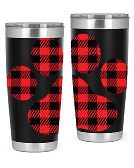 Dog Paw Style 94# Tumbler featuring a unique dog paw design, made from double wall vacuum stainless steel with a drink-thru lid.
