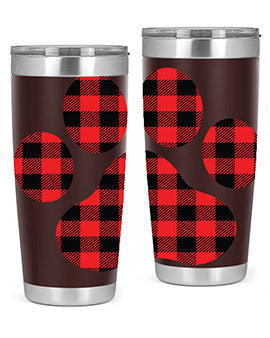 Dog Paw Style 94# Tumbler featuring a unique dog paw design, made from double wall vacuum stainless steel with a drink-thru lid.