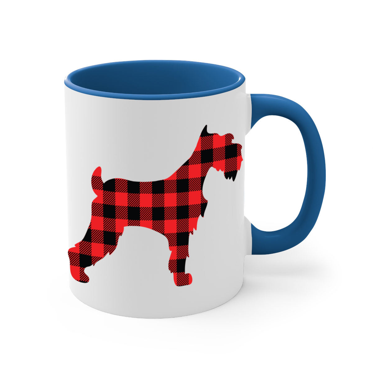 Dog Style 110# Mug featuring a glossy finish with a colored handle and interior, available in multiple colors and sizes.