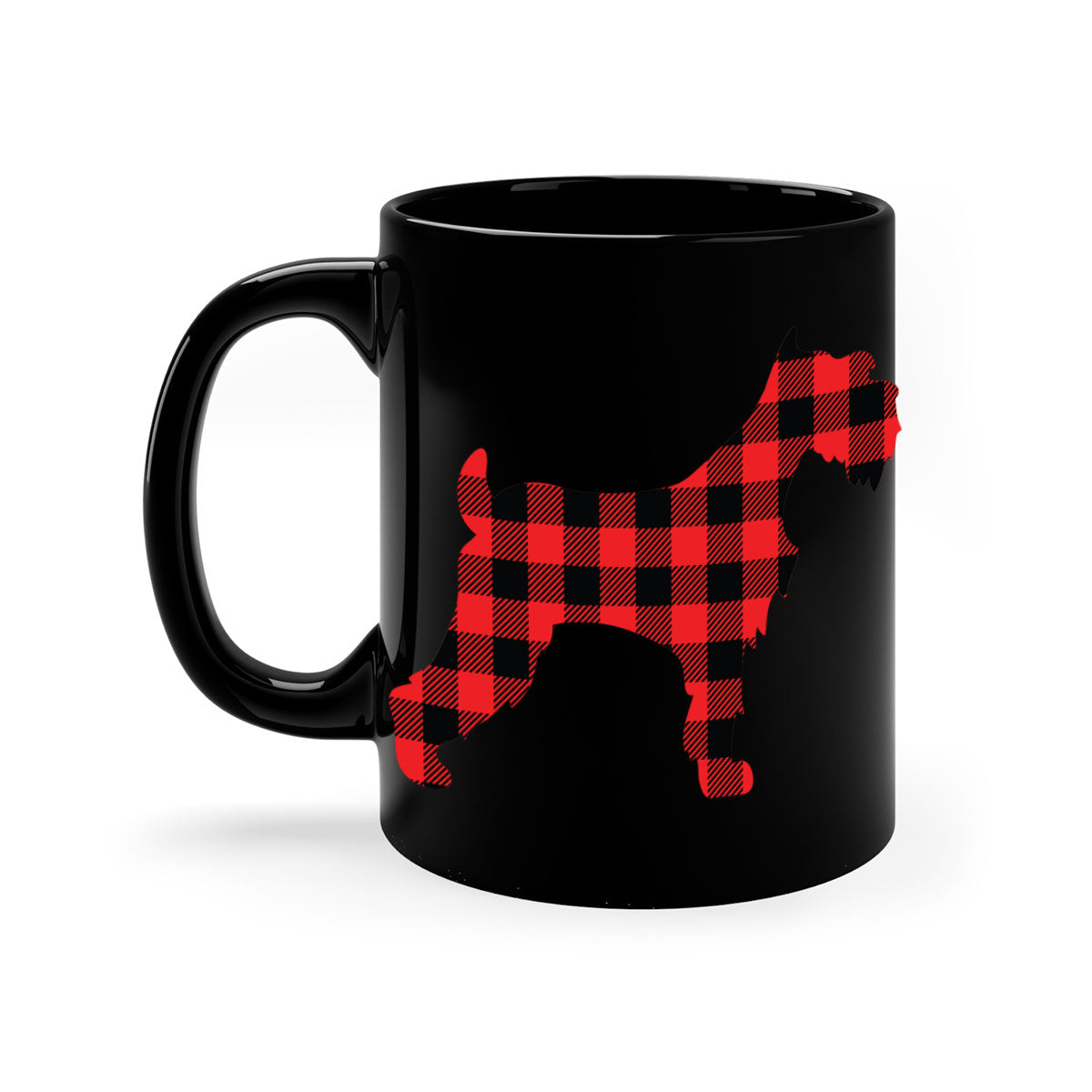 Dog Style 110# Mug featuring a glossy finish with a colored handle and interior, available in multiple colors and sizes.