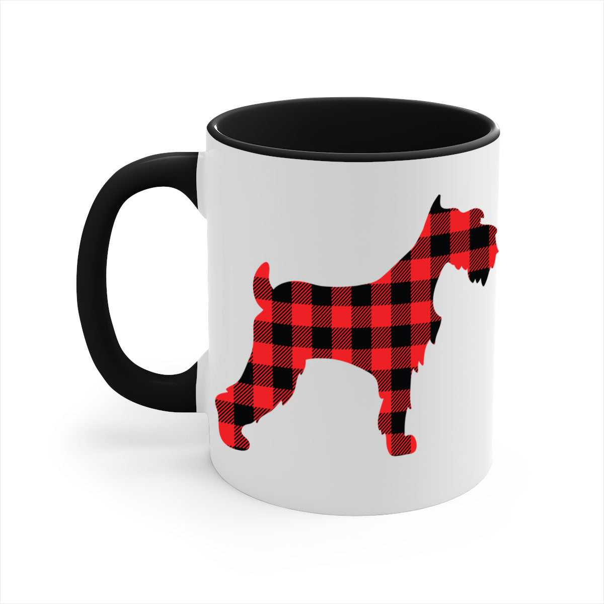 Dog Style 110# Mug featuring a glossy finish with a colored handle and interior, available in multiple colors and sizes.