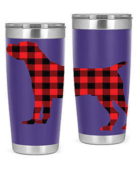 Dog Style 104# 20oz Tumbler made of stainless steel with a copper lining, featuring a press-in drink-thru lid, ideal for hot and cold beverages.