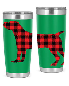 Dog Style 104# 20oz Tumbler made of stainless steel with a copper lining, featuring a press-in drink-thru lid, ideal for hot and cold beverages.