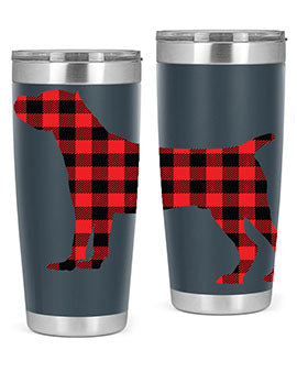 Dog Style 104# 20oz Tumbler made of stainless steel with a copper lining, featuring a press-in drink-thru lid, ideal for hot and cold beverages.